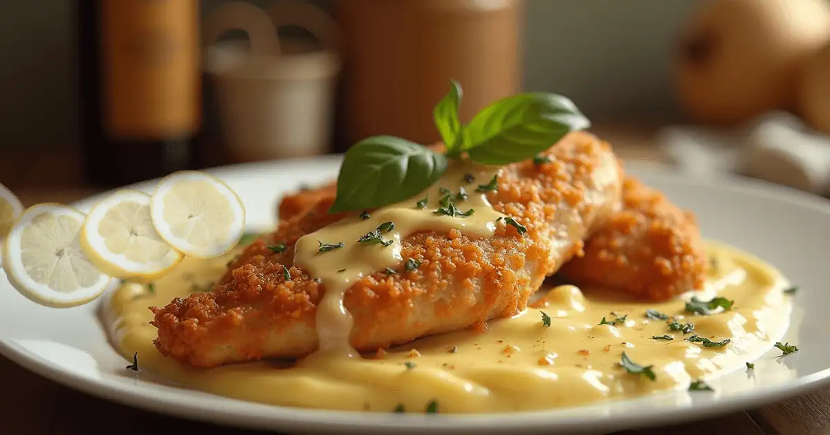 Futuristic Chicken Romano Plating with Modern Garnish