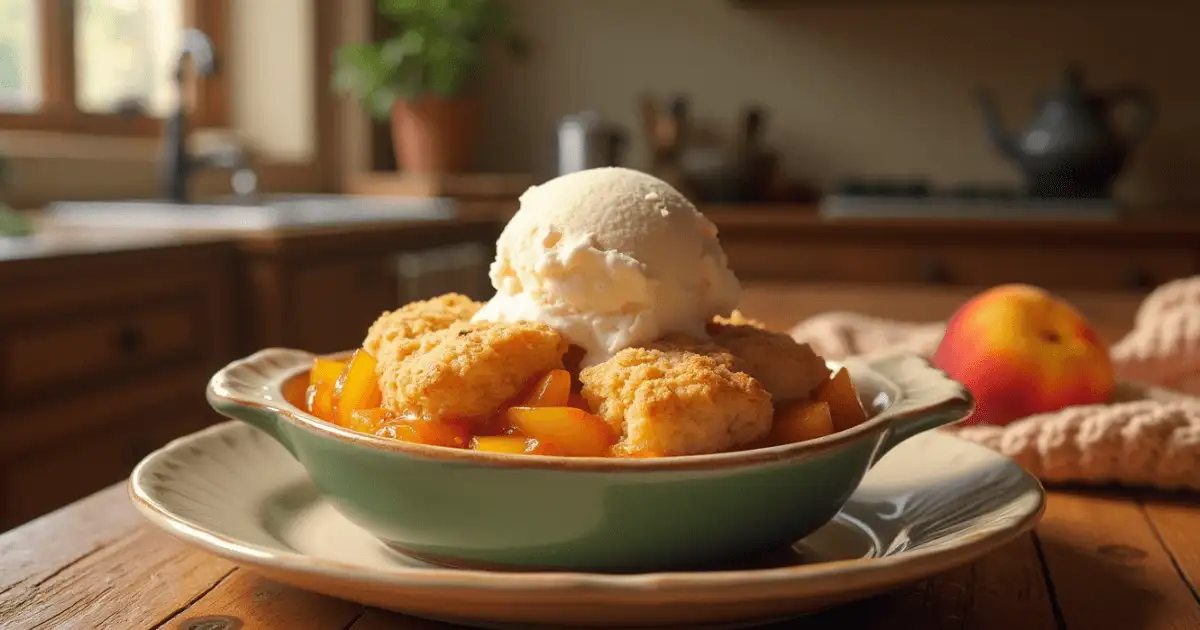 Futuristic Peach Cobbler Dessert