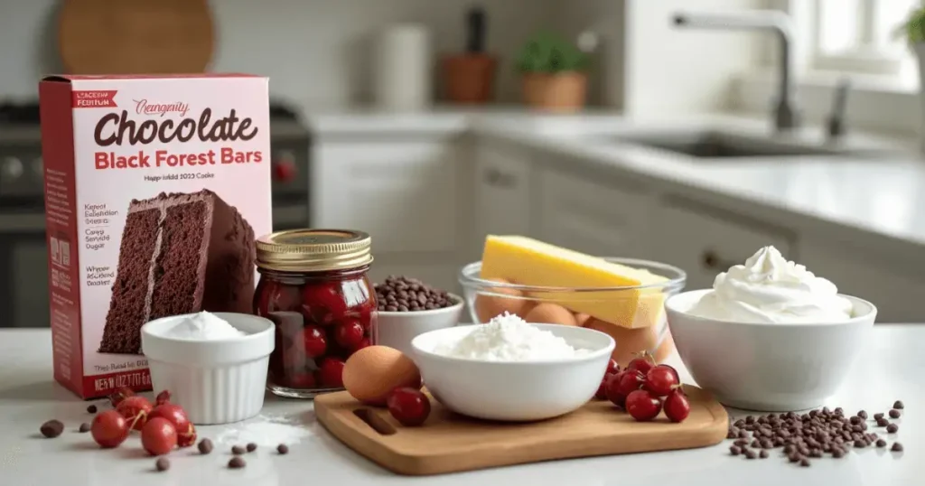 Fresh Ingredients for Black Forest Bars