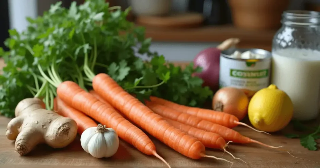Fresh Ingredients for Carrot Ginger Soup