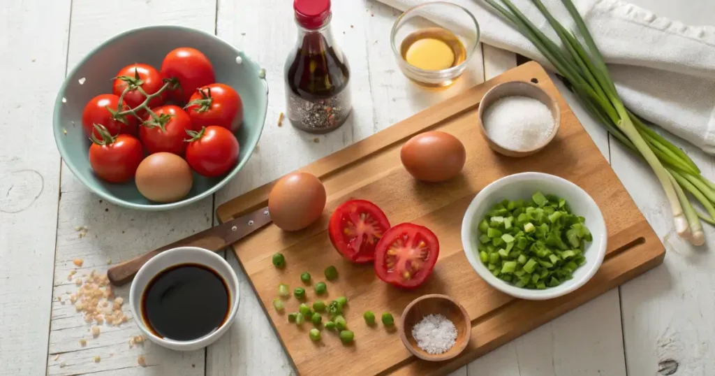 Fresh Ingredients for Chinese Tomato Egg