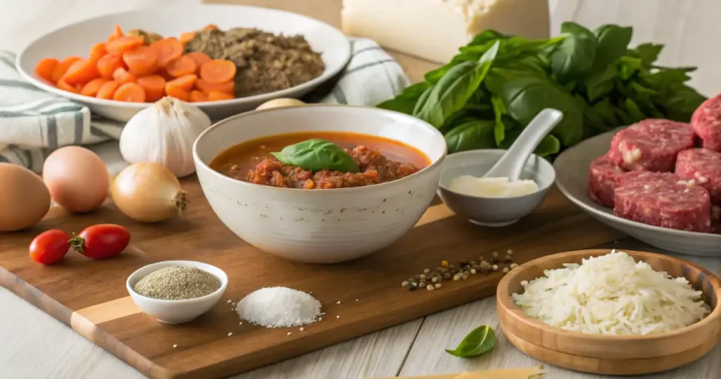 Fresh and Flavorful Ingredients for Italian Meatball Soup