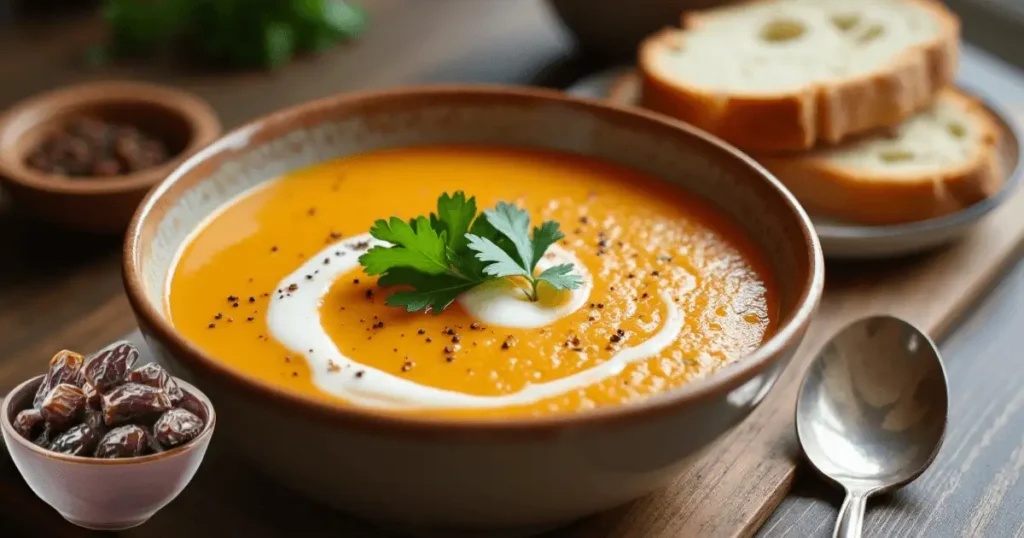 Serving Carrot Ginger Soup with Garnishes