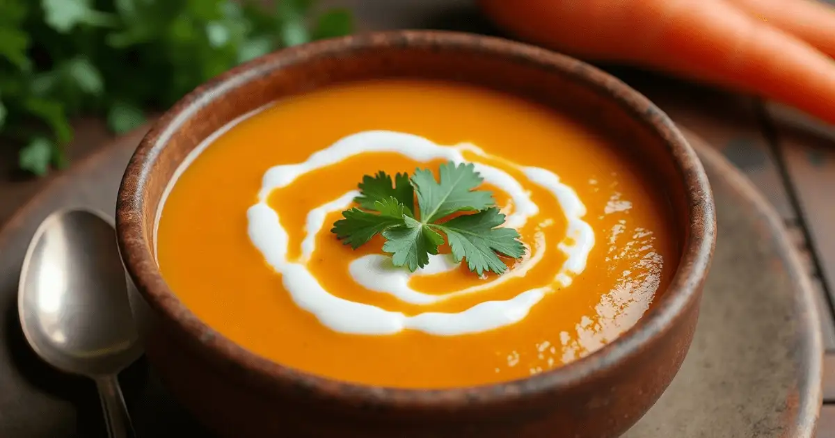 Future Carrot Ginger Soup with Fresh Ingredients Ready for Preparation