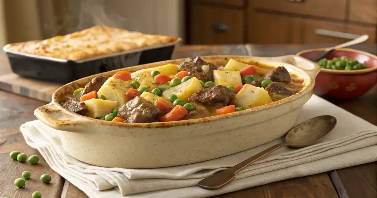 Futuristic Beef and Vegetable Casserole Presentation