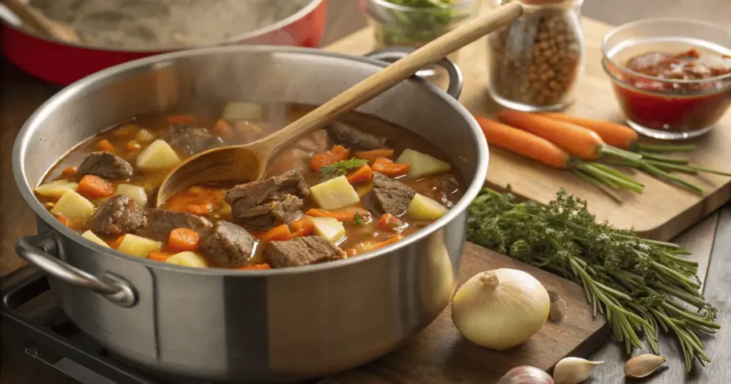 Step-by-Step Cooking of Beef Vegetable Soup