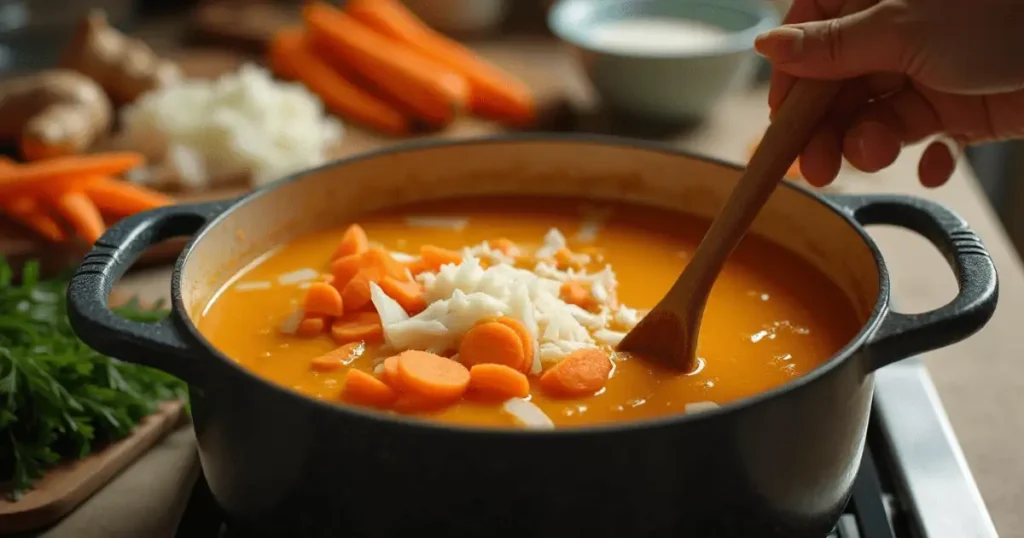 Step-by-Step Process of Making Carrot Ginger Soup