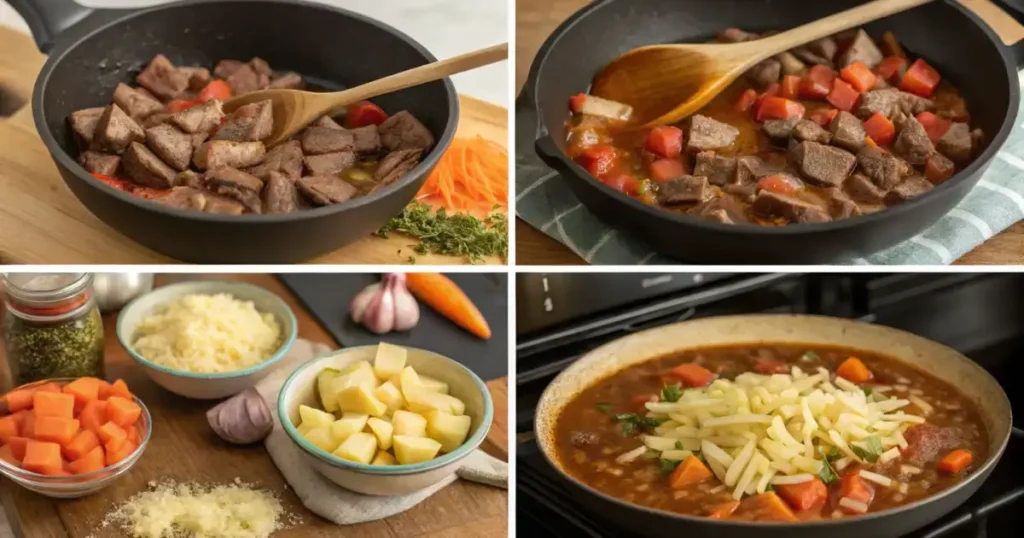 Step-by-Step Preparation of Beef and Vegetable Casserole