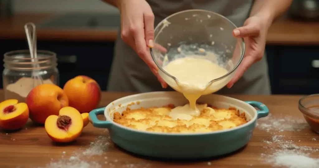 Making Peach Cobbler from Scratch