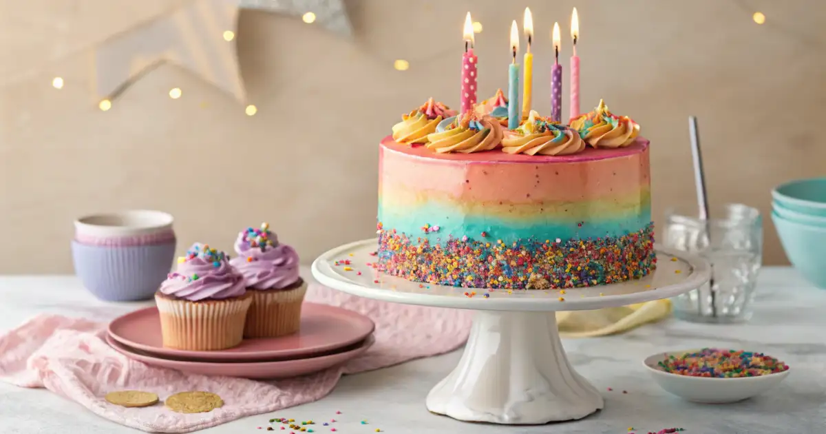 Futuristic Birthday Cake Design with Modern Aesthetic