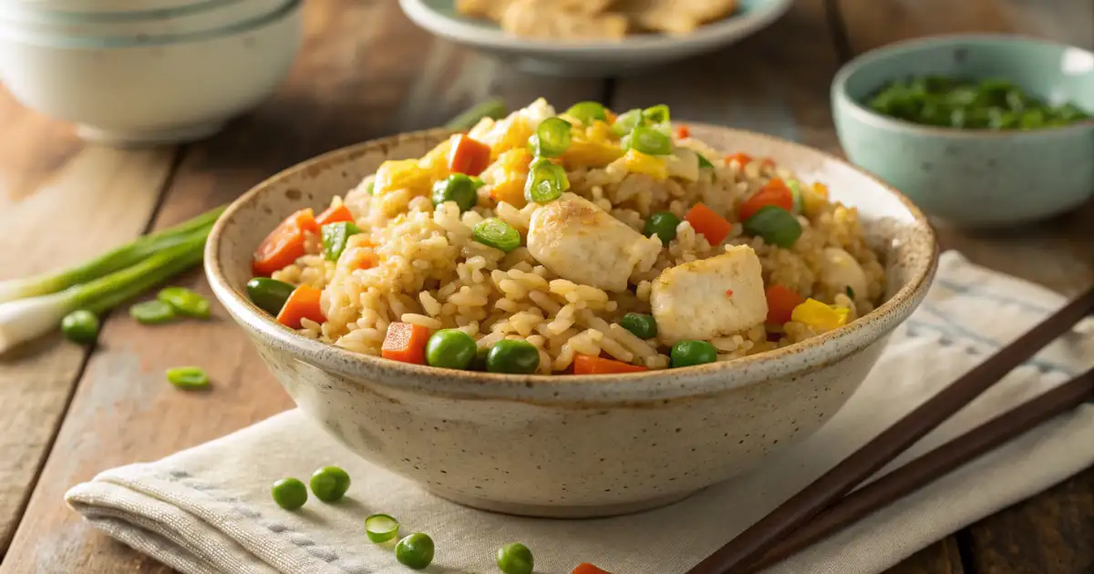 Futuristic Fried Rice Presentation with Innovative Garnishes