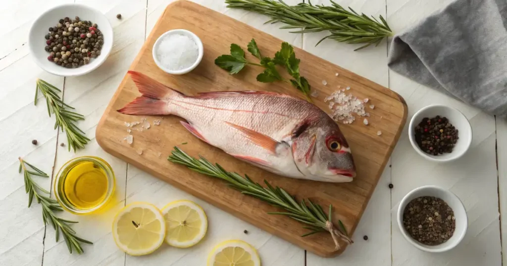 Fresh Ingredients for Oven Baked Whole Snapper