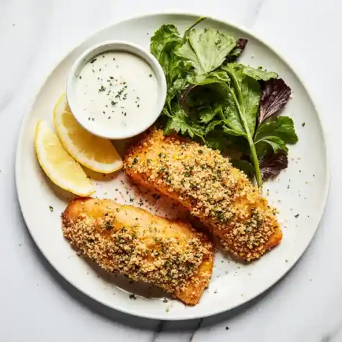 Freshly Cooked Crispy Salmon Bites on Serving Plate