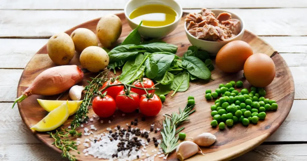 Ingredients of Salade Nicoise